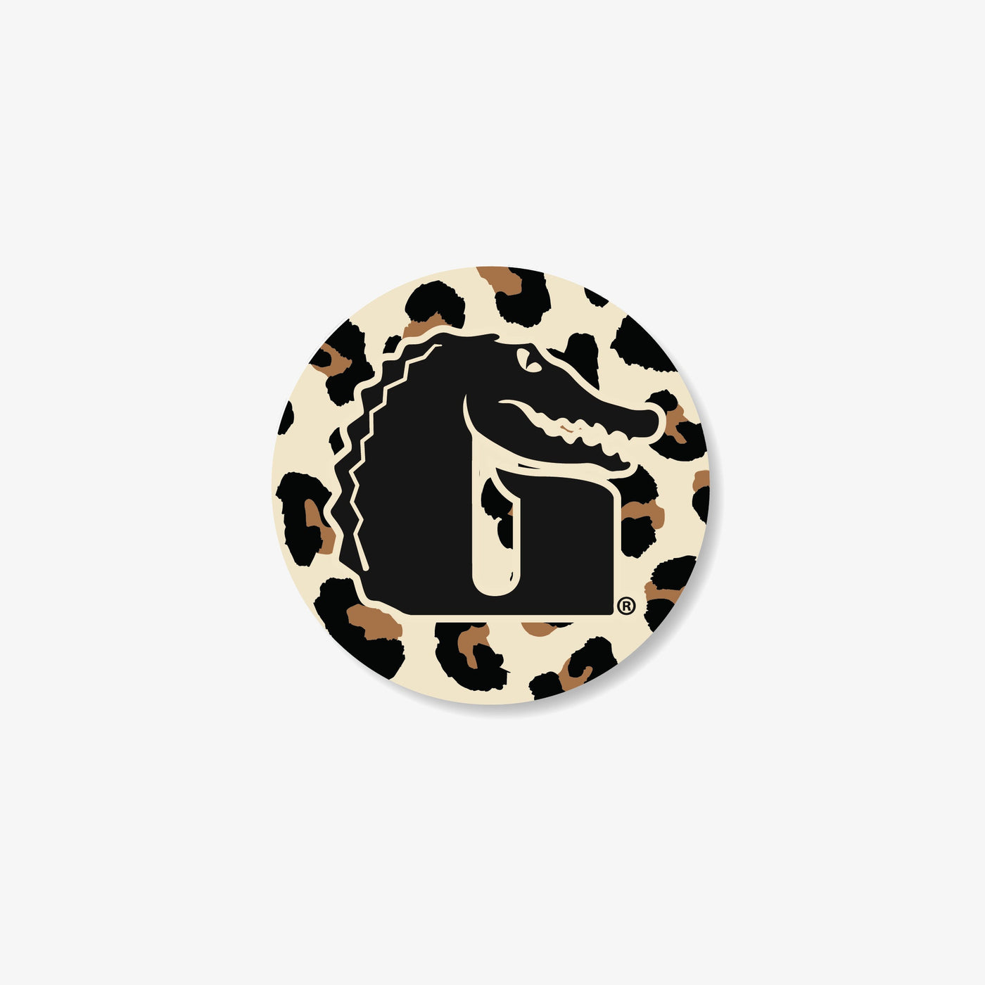 Gator Wader 3.5-inch Leopard Circle "G" Decal | White