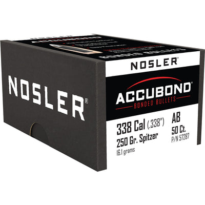 Nosler Accubond Bullets .338 Cal. 250 Gr. Spitzer Point 50 Pk.