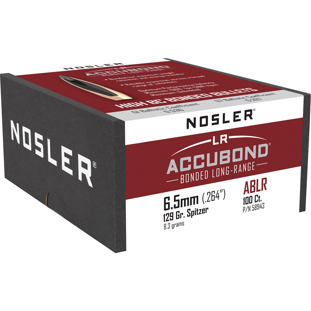 Nosler Accubond Long Range Bullets 6.5mm 129 Gr. Spitzer Point 100 Pk.