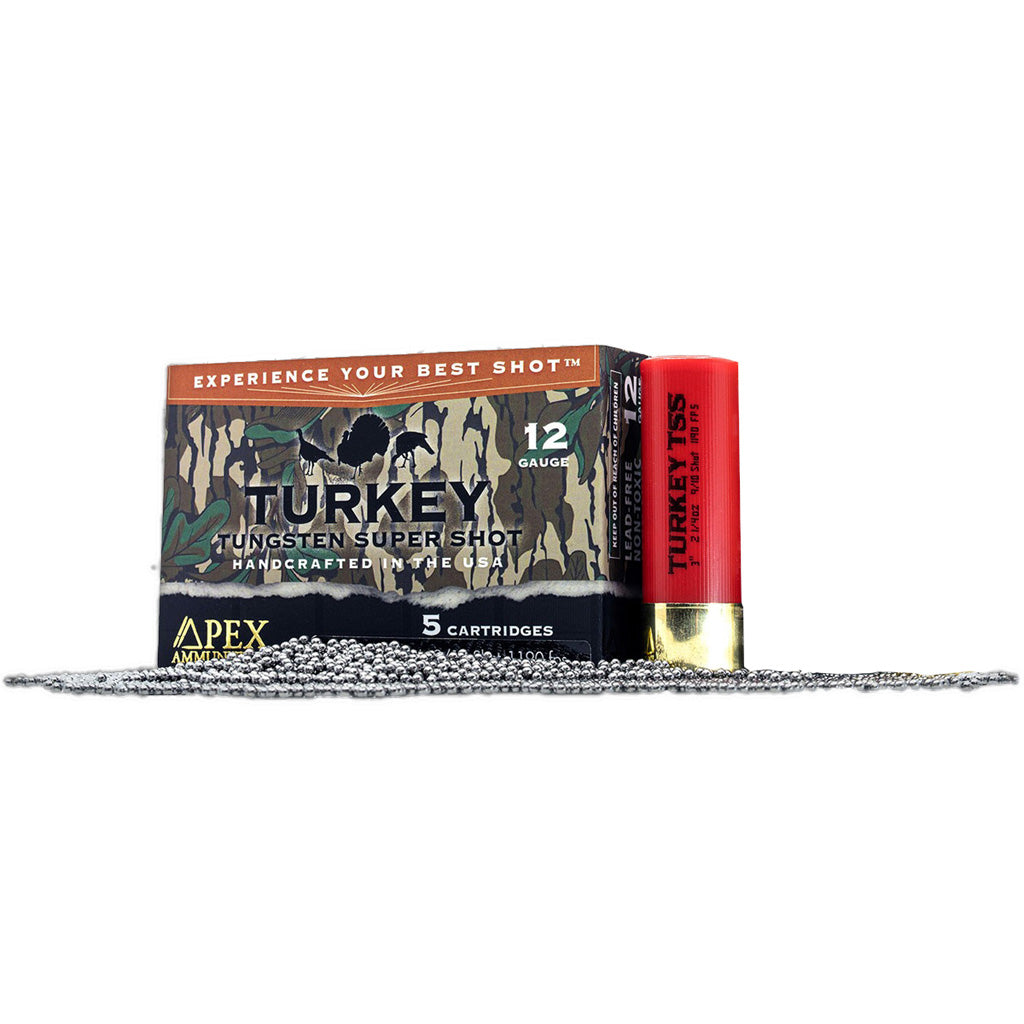 Apex Turkey Tss Greenleaf Shotgun Ammo 12 Ga. 3 In. 2-1/4 Oz. #9/10 Shot 5 Rd.