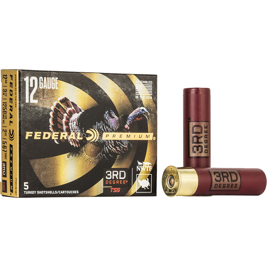 Federal Premium Turkey Third Degree Shotgun Ammo 12 Ga. 3.5 In. 2 Oz. 5,6,7 Shot 5 Rd.