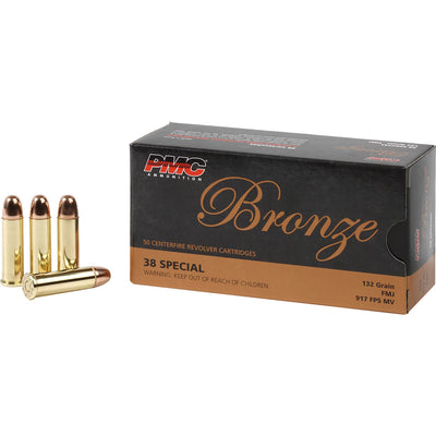 Pmc Bronze Pistol Ammo 38 Spl Fmj 132 Gr. 50 Rd.