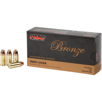 Pmc Bronze Pistol Ammo 9mm Luger Jhp 115 Gr. 50 Rd.