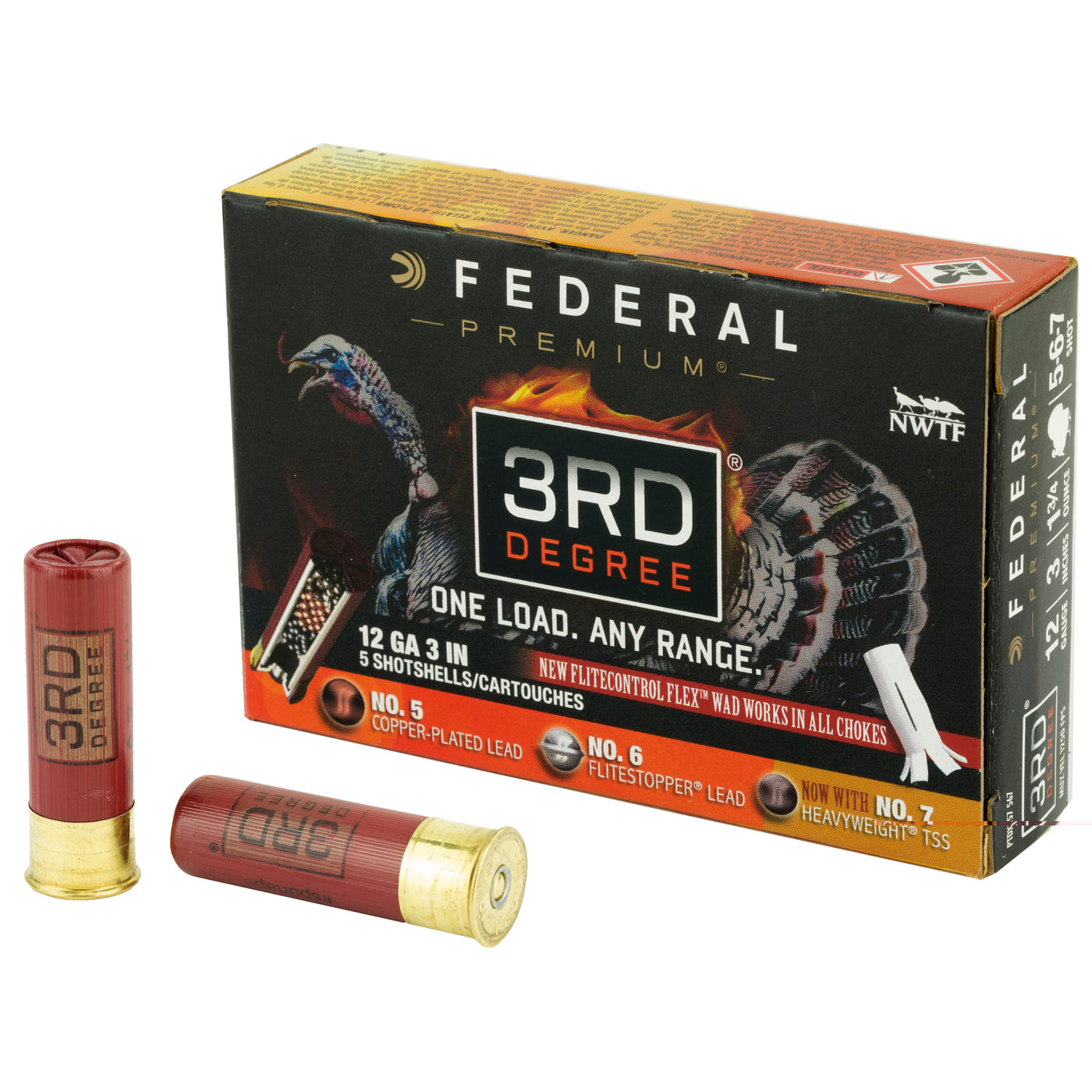 Federal Premium Turkey Third Degree Shotgun Ammo 12 Ga. 3 In. 1 3/4 Oz. 5,6,7 Shot 5 Rd.