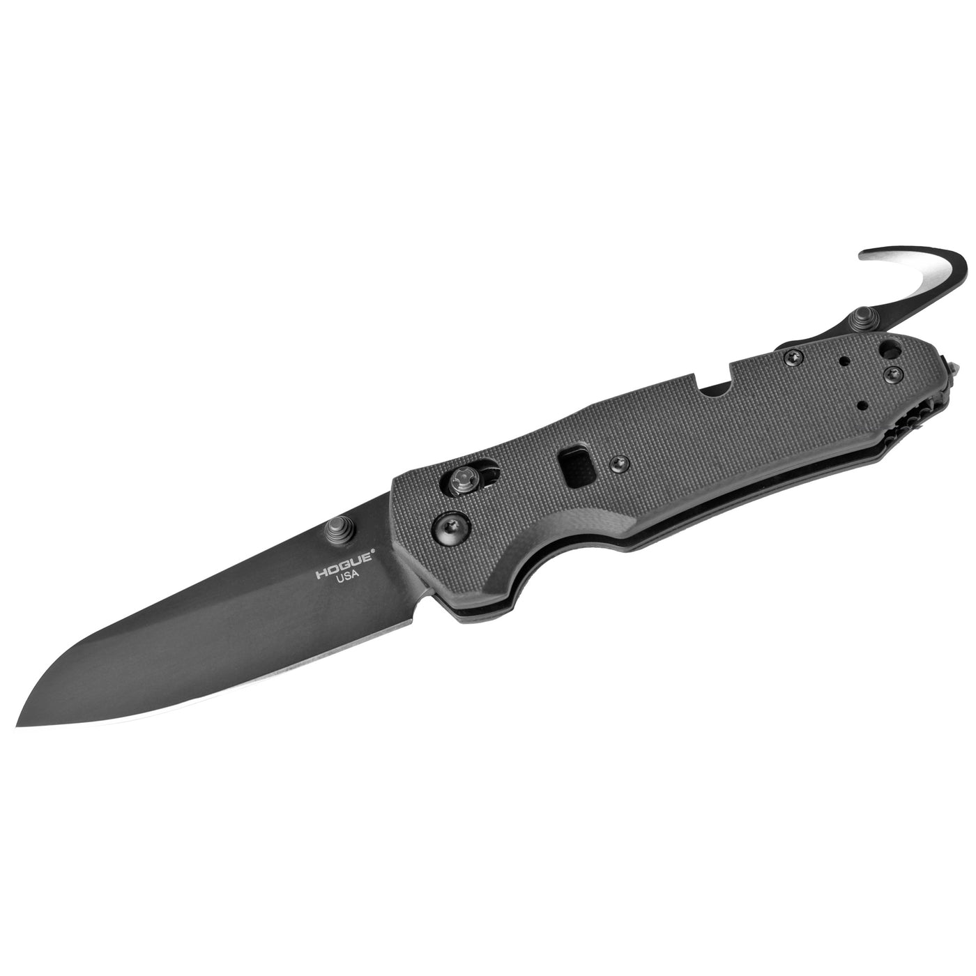 Hogue Trauma 3.5in 1st Resp Folder Sheepfoot Blk Fin G10 Blk