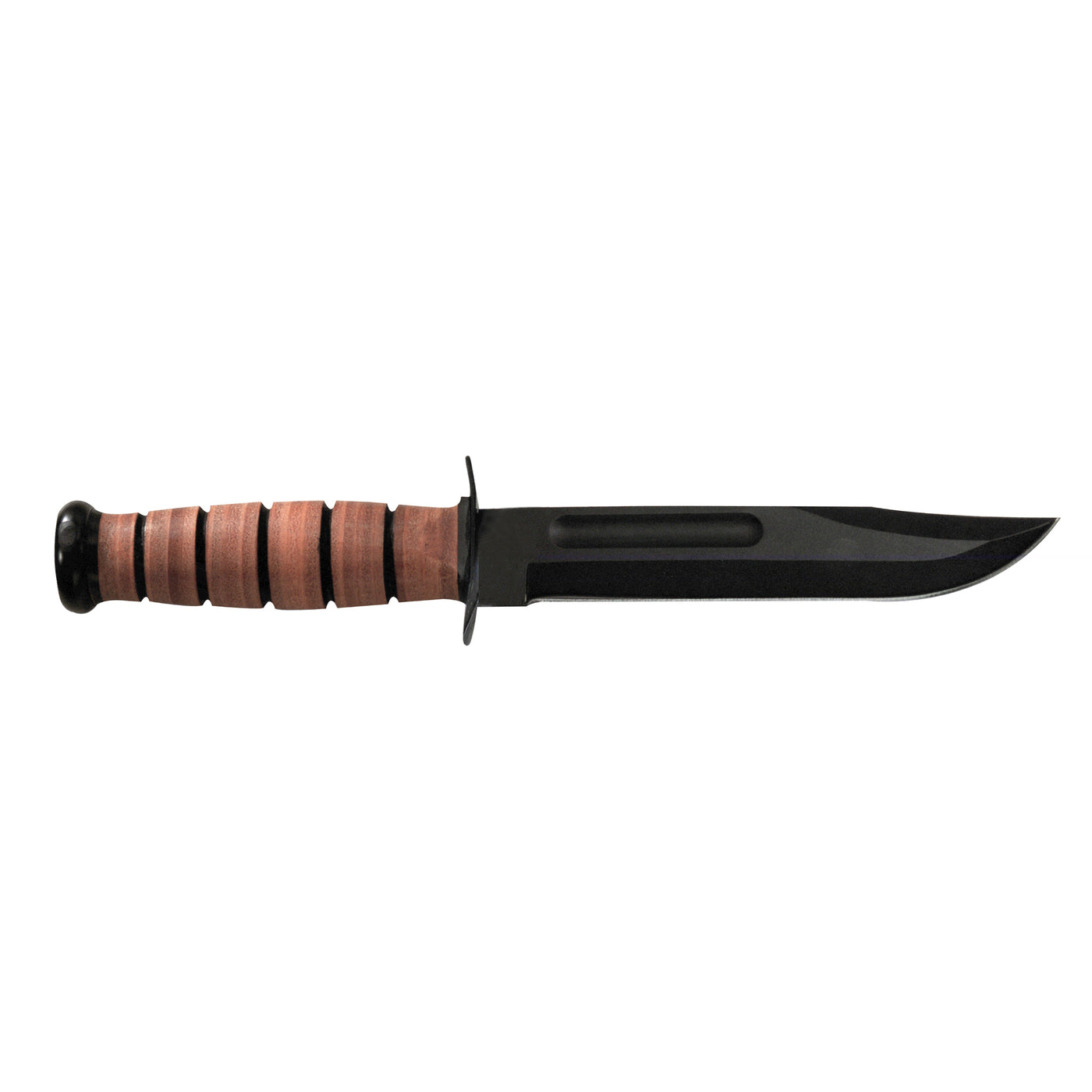 KA-BAR Full-Size Fixed USMC 7 in Black Blade Leather Handle