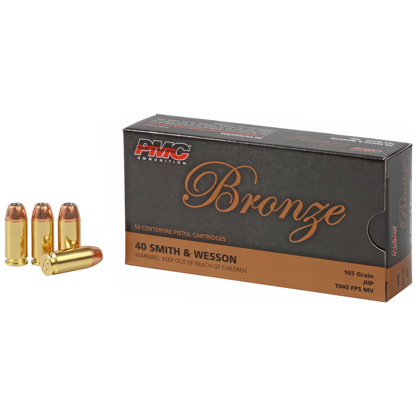 Pmc Bronze Pistol Ammo 40 S&w Jhp 165 Gr. 50 Rd.