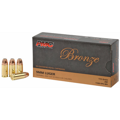 Pmc Bronze Pistol Ammo 9mm Luger Jhp 115 Gr. 50 Rd.