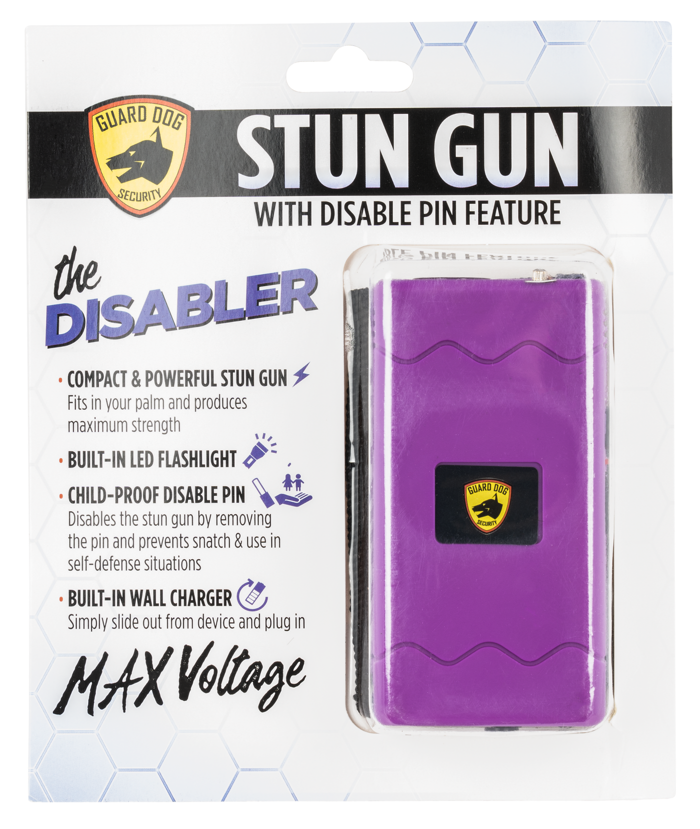 Guard Dog Disabler, Gdog Sdgddhvpr  Disabler Stun Gun/flashlight Purpl