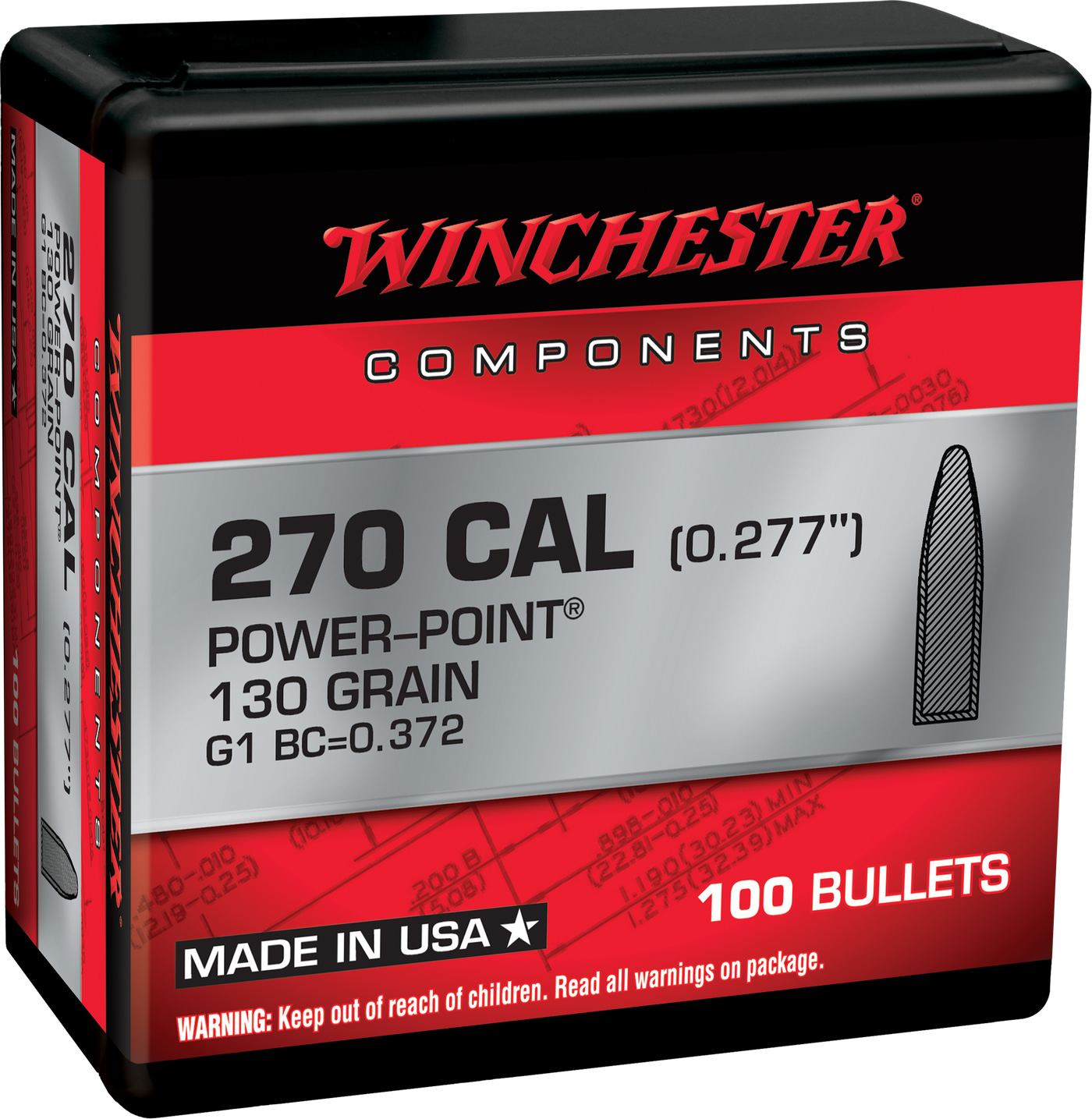 Winchester Ammo Centerfire Rifle, Win Wb270p130x     Bul 270    130 Pp        100/10