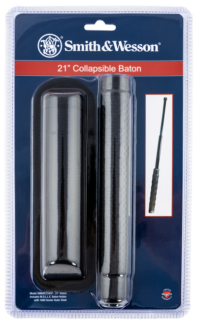 S&w Collapsible Lite Baton 21" - Black With Hand Holster