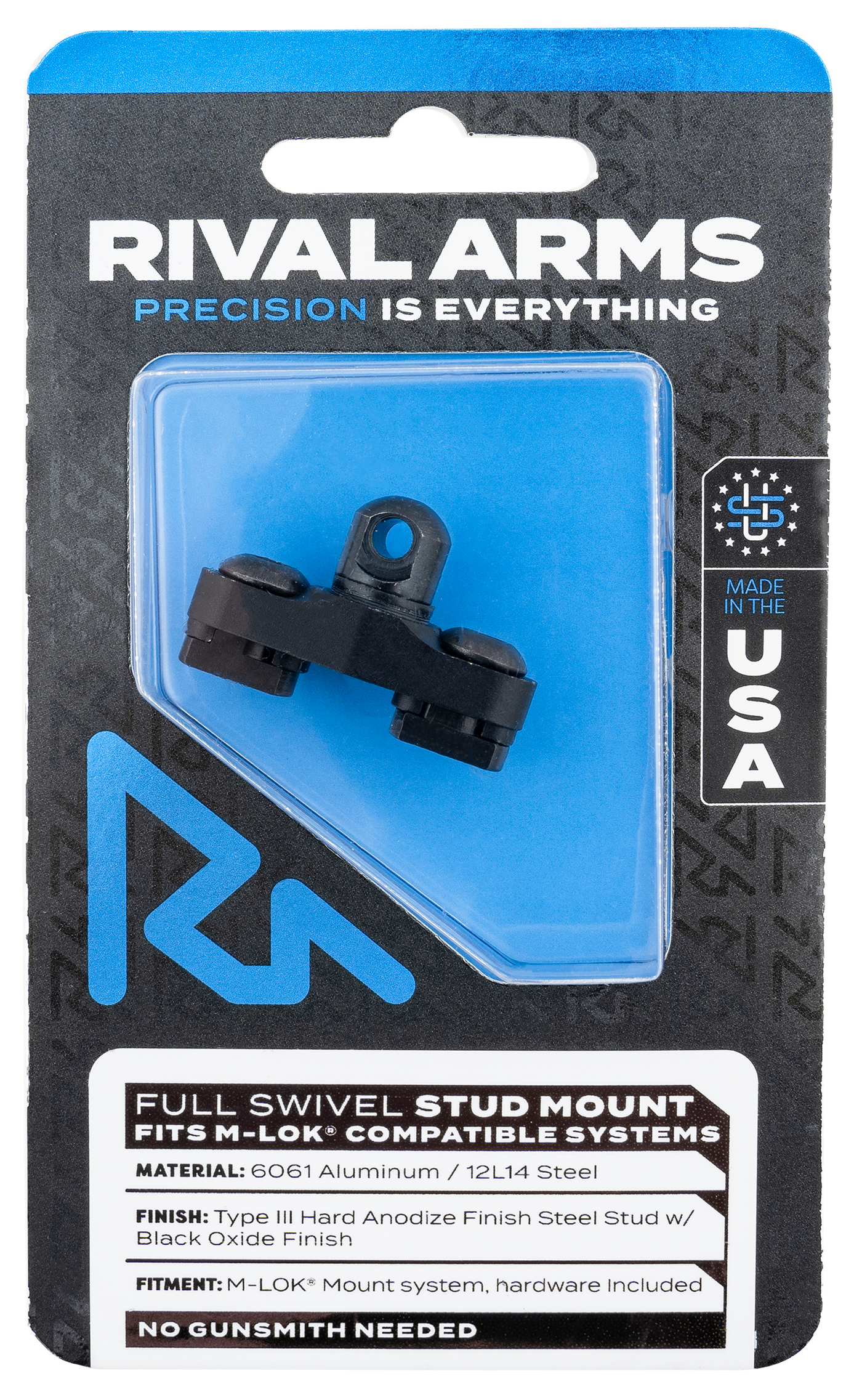 Rival Arms Full Swivel Stud Mount, Rival Rara92m1b   M-lok Swivel Stud Mount