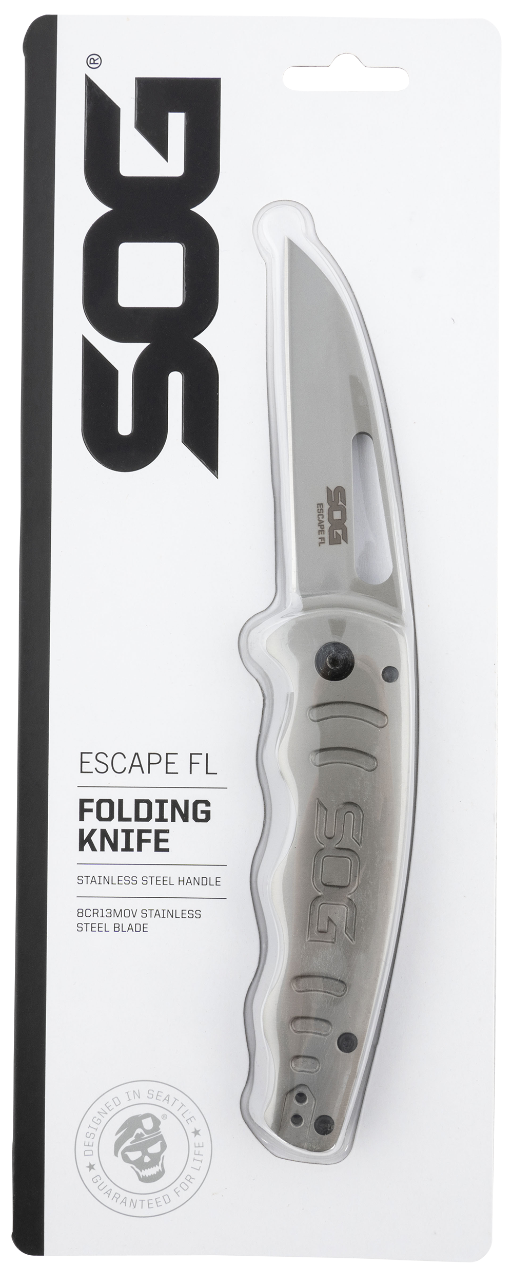 Sog Knife Escape Fl Bead Blstd - 3.5" Straight Blade Ss Handle!