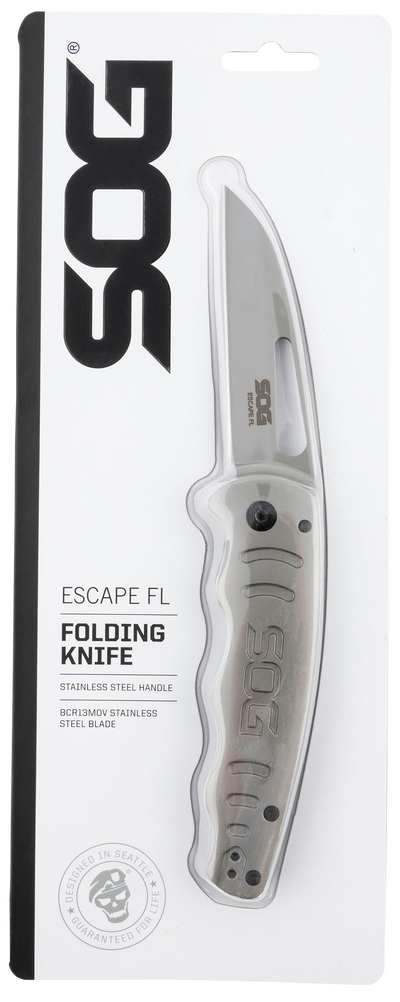 Sog Knife Escape Fl Bead Blstd - 3.5" Straight Blade Ss Handle!