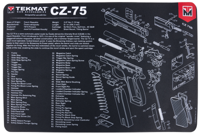 Tekmat Armorers Bench Mat - 11"x17" Cz-75 Pistol