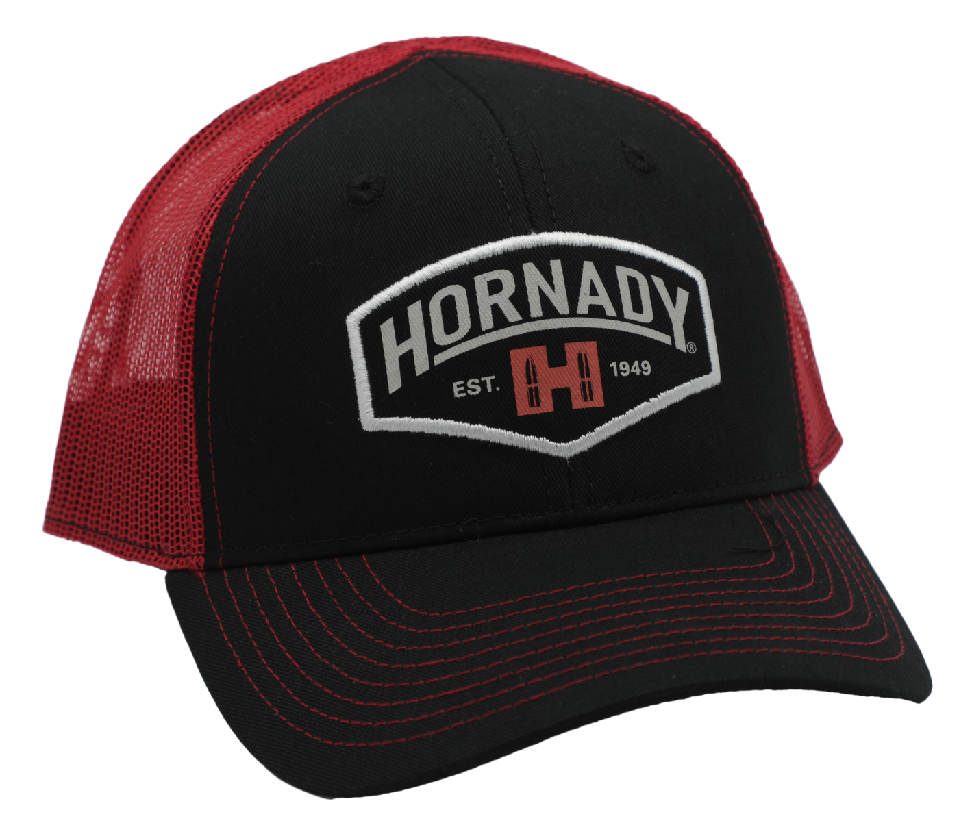 Hornady Established, Horn 99214       Hornady Black/red Est  Mesh Hat