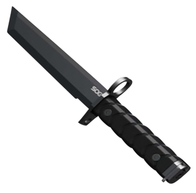 Sog Knife Boyonet 7" Tanto - Blade Black/black W/sheath