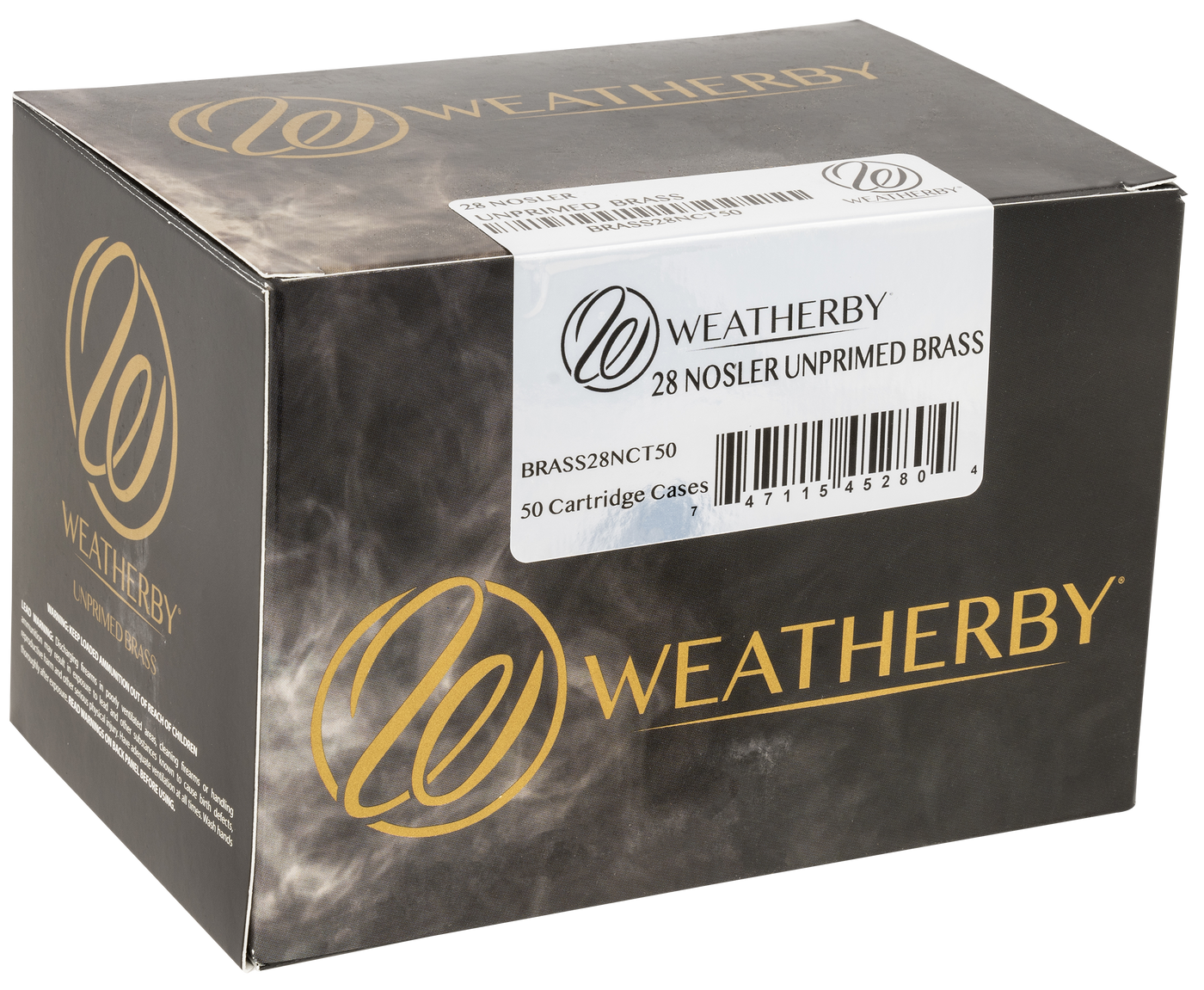 Weatherby Unprimed Cases, Wthby Brass28nct50  28 Nosler                   50