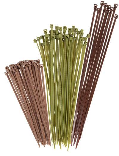 Allen Nylon Cable Ties 100pk - Assorted Green/brown/tan