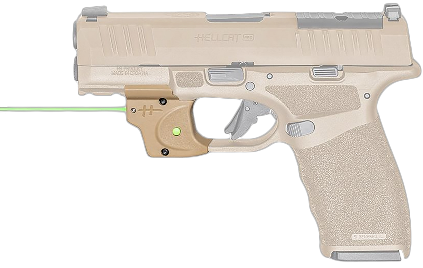 Viridian Green Laser Sight For Springfield Hellcat Pro, Vir 912-0085  E-series Grn Laser Fde Hellcat Pro