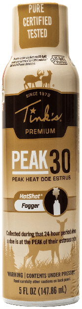 Tinks Peak30 Premium Deer Lure - Estrus Fogger 5oz. Aerosol