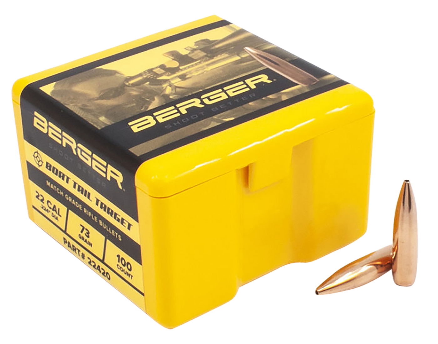 Berger Bullets Target, Berg 22420 Bull .224 73g Target Bt 100