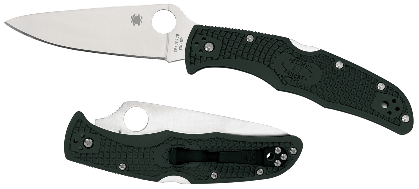 Spyderco Endura 4, Spy C10fpgr        Endura 4 Pln Clpnt     3.75 Grn