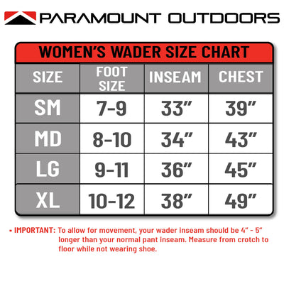 Paramount Outdoors WOMEN'S WHETSTONE Breathable Fly Fishing Wader