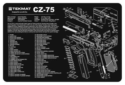 Tekmat Armorers Bench Mat - 11"x17" Cz-75 Pistol