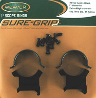 Weaver Rings Detachable Top - Mount Sure-grip 1" X-high Blk<