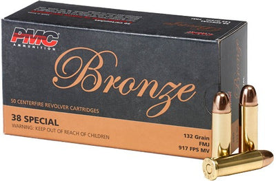 Pmc Bronze Pistol Ammo 38 Spl Fmj 132 Gr. 50 Rd.