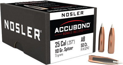 Nosler Accubond Bullets .25 Cal. 110 Gr. Spitzer Point 50 Pk.