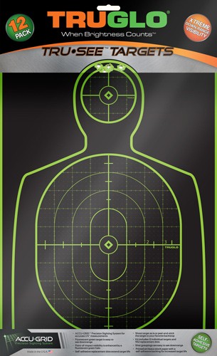 Truglo Trusee Splatter Silhouette Target Green 12x18 12 Pk.