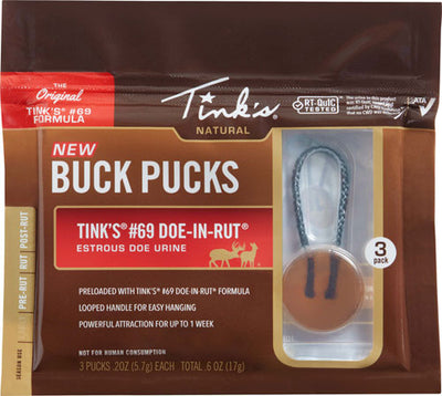 Tinks Buck Pucks #69 Natural Scent Hangers 3 Pk.