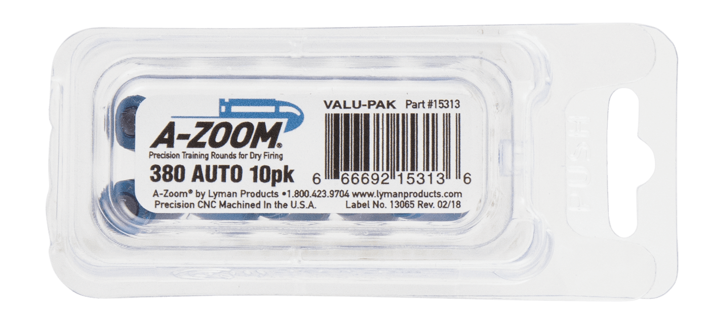 A-Zoom A-zoom Metal Snap Cap Blue - .380acp 10-pack Ammo