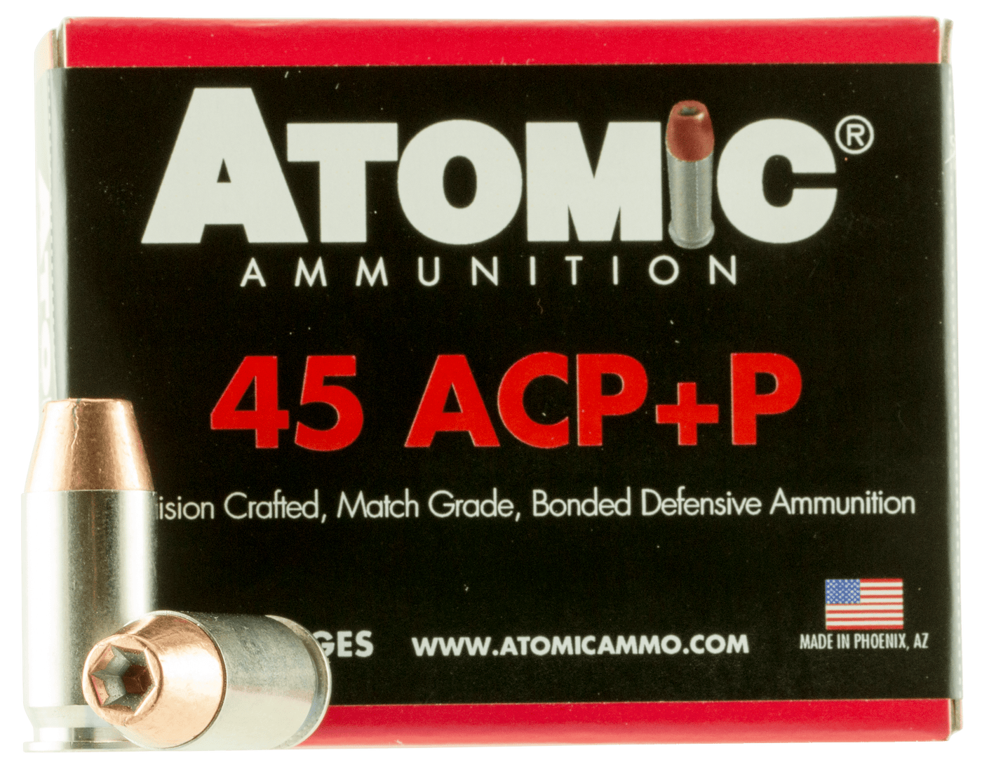 Atomic Atomic 45 Acp +p 185gr Bonded - Jhp 20rd 10bx/cs Ammo