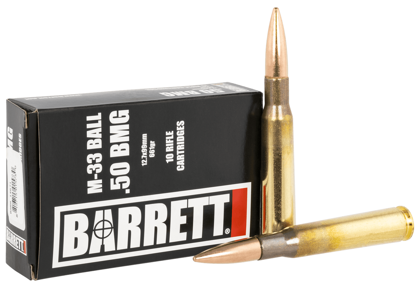 Barrett Barrett Rifle, Barr 14671 50bmg Barrett Headstamp M33 Ball 10/25 Ammo