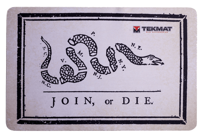 BECK TEK, LLC (TEKMAT) Tekmat Armorers Bench Mat - 11"x17" Join Or Die Flag Gun Care