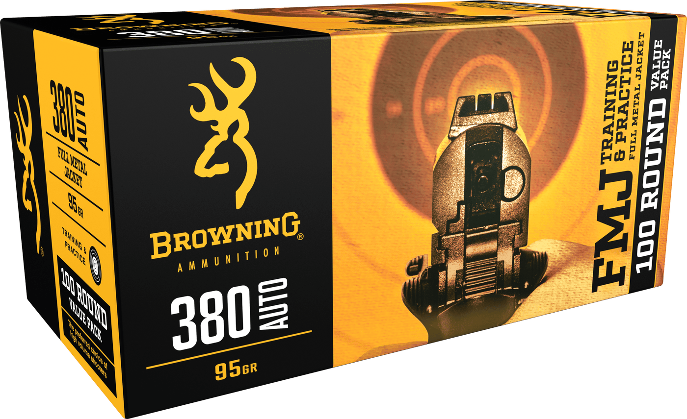 Browning Ammo Browning Ammo Training & Practice, Brna B191803804    380     95 Fmj Value Pk  100/05 Ammo