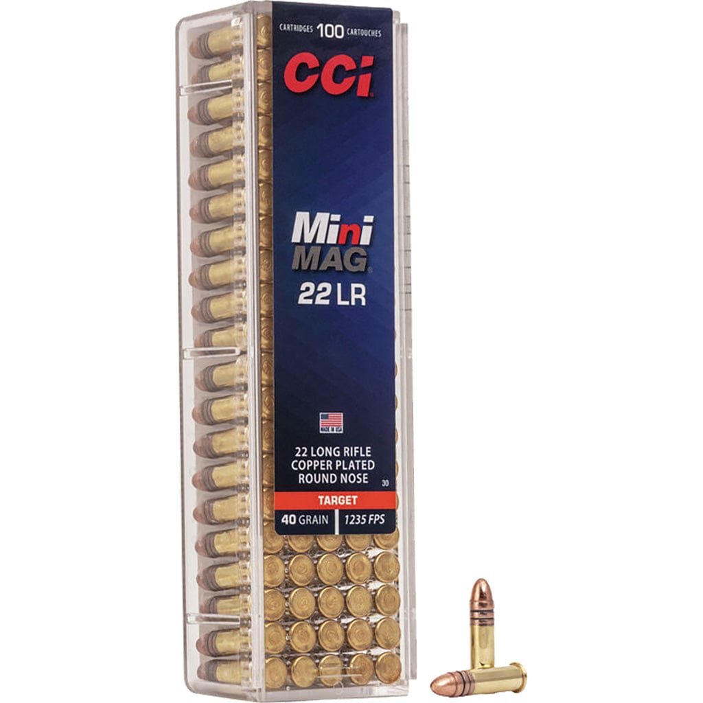 CCI Cci Target & Plinking Mini-mag Rimfire Ammo 22 Lr 40 Gr. Copper-plated Round Nose 100 Rd. Ammo