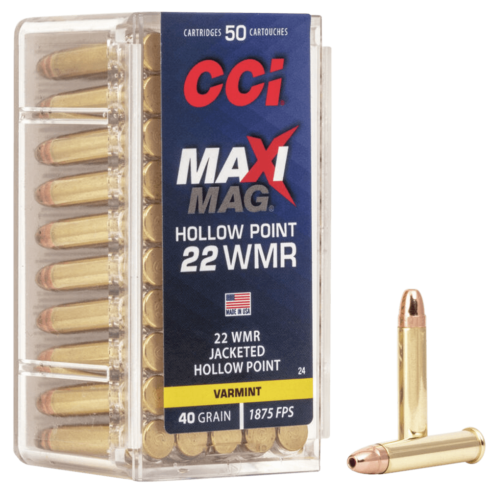 Cci Varmint Maxi-mag Rimfire Ammo 22 Mag 40 Gr. Jacketed Hollow Point 50 Rd.