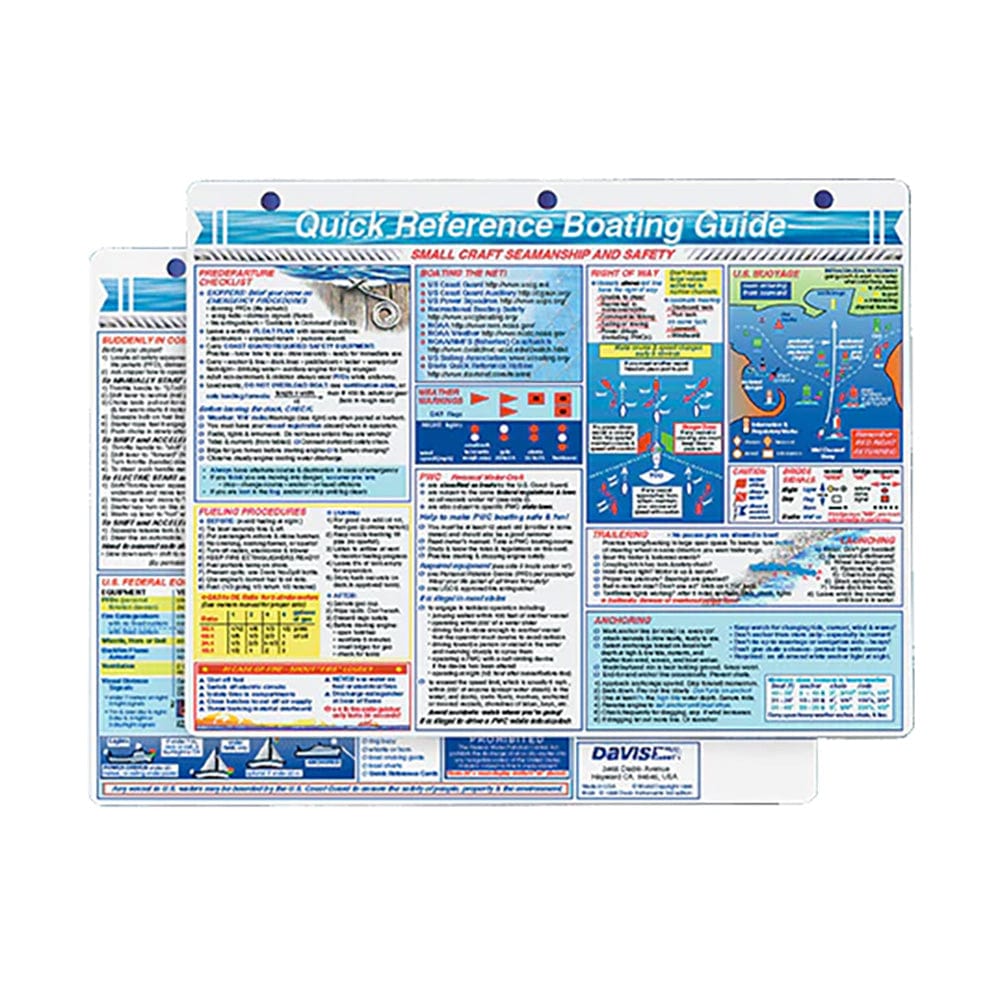 Davis Instruments Davis Quick Reference Boating Guide Card Boat Outfitting