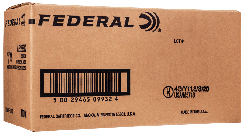 Federal Federal American Eagle, Fed Xm193bkx     5.56     55 Fmjbt *cs*     1000rd Ammo