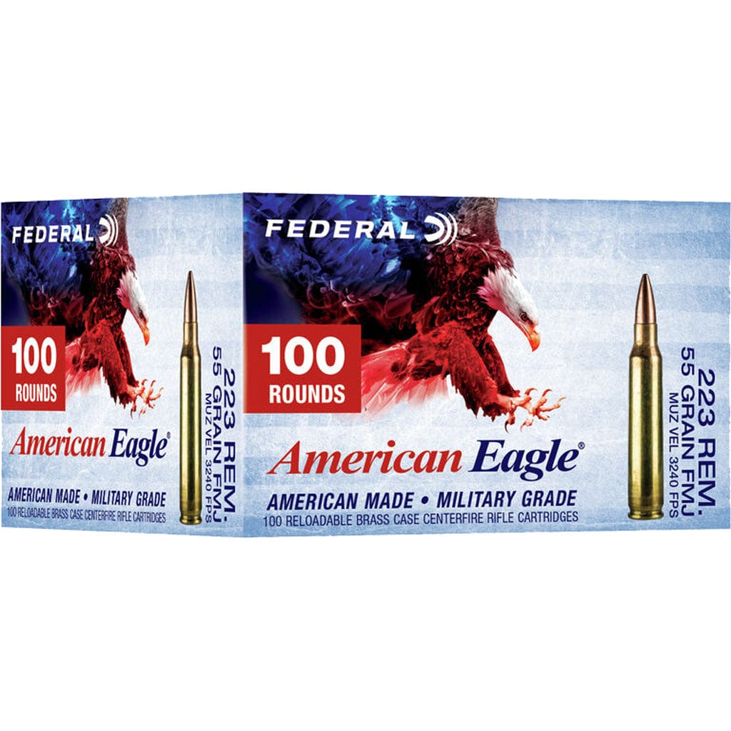 Federal Federal American Eagle Rifle Ammo 223 Rem. 55 Gr. Fmj 100 Rd. Ammo