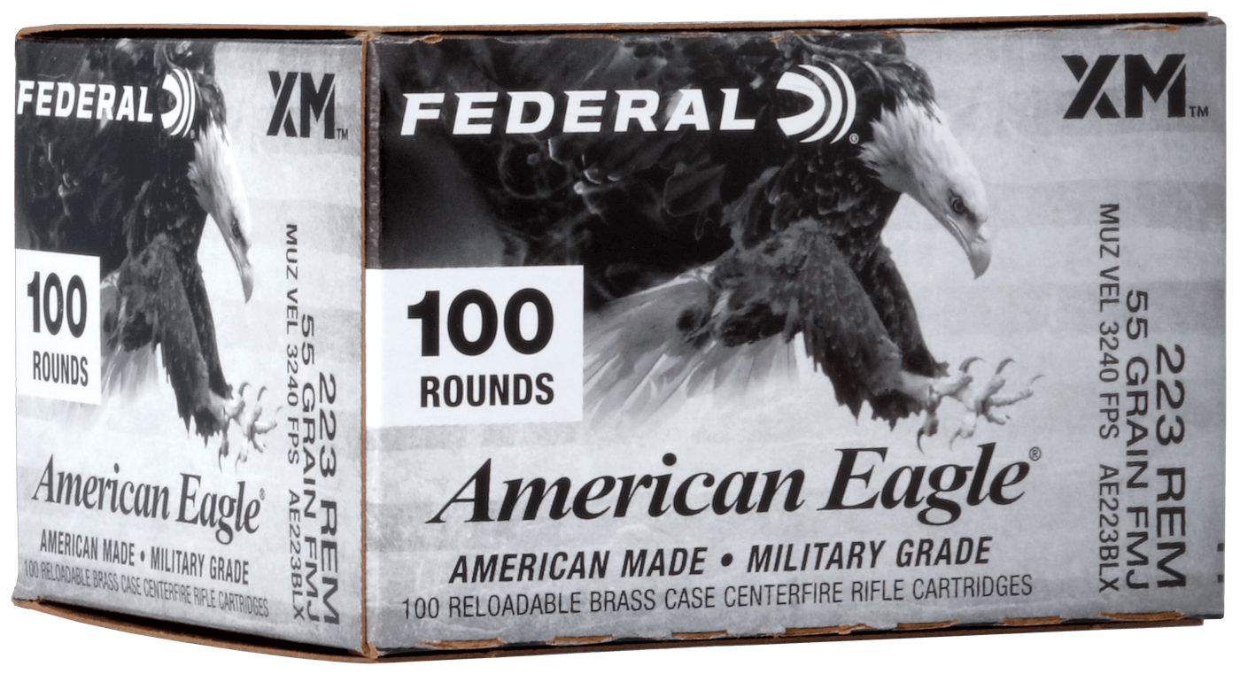 Federal Federal American Eagle Rifle Ammo 223 Rem. 55 Gr. Fmjbt 100 Rd. Ammo