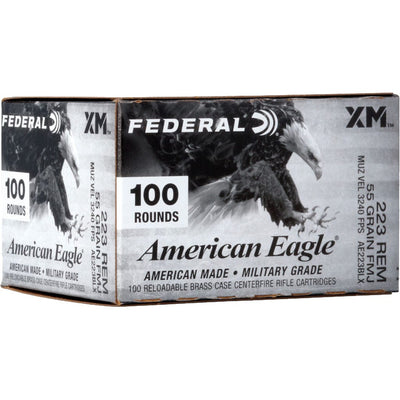 Federal Federal American Eagle Rifle Ammo 223 Rem. 55 Gr. Fmjbt 100 Rd. Ammo