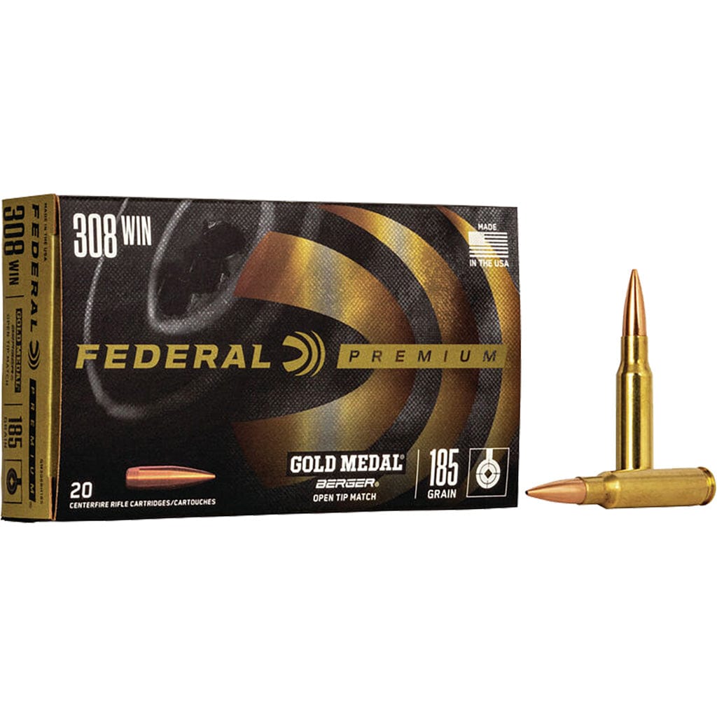 Federal Federal Gold Medal Berger Rifle Ammo 308 Win 185 Gr. Jugernaught Open Tip Match 20 Rd. Ammo