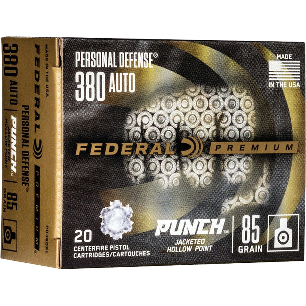 Federal Federal Premium Punch Pistol Ammo 380 Acp 85 Gr. Jhp 20 Rd. Ammo