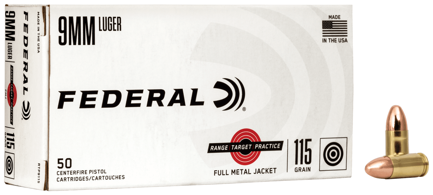 Federal Federal Range And Target, Fed Rtp9115     9mm        115 Fmj  Rngtrt   50/20 Ammo