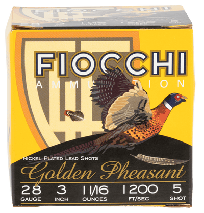 Fiocchi Fiocchi Golden Pheasant Shotgun Loads 28 Ga. 3 In. 1 1/16 Oz. 5 Shot 25 Rd. Ammo